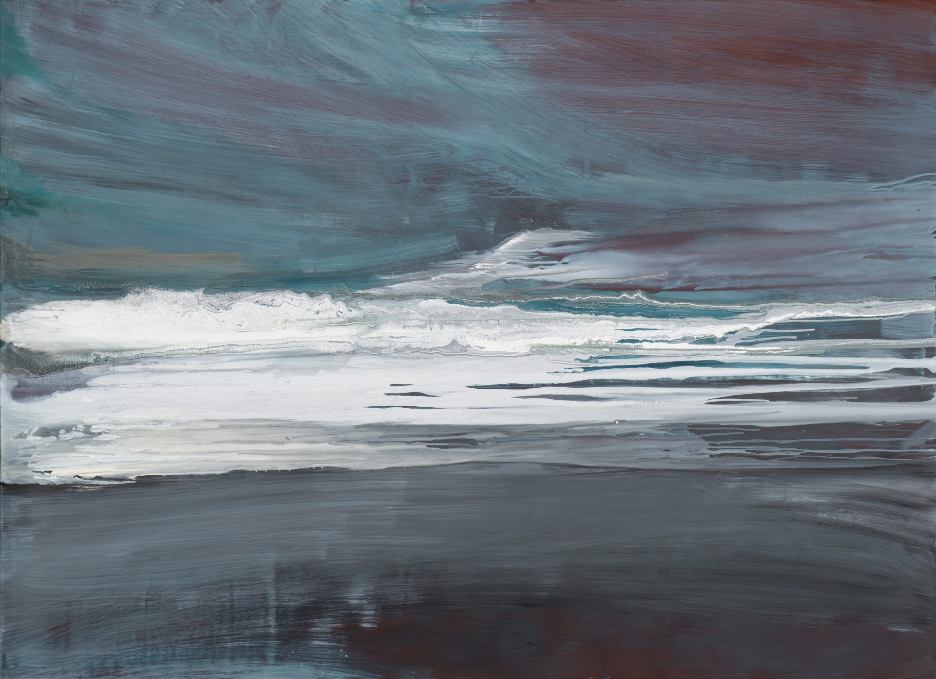 <b>č.XVII SÉRIE "NO LIMITS" </b> <br>syntetická barva, lněná fermež, mahagonová deska <br>156x216 cm