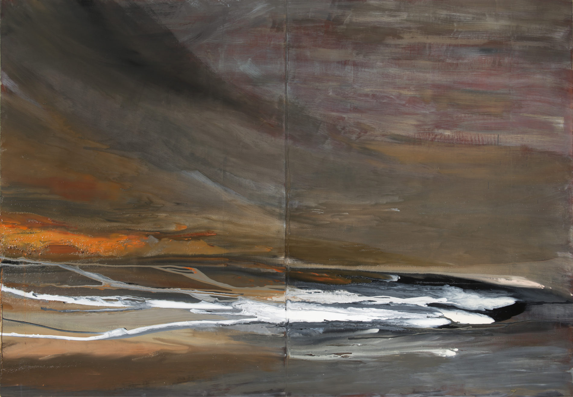 <b>č.? SÉRIE "NO LIMITS" </b> <br>lněná fermež, mahagonová deska <br>216x312 cm