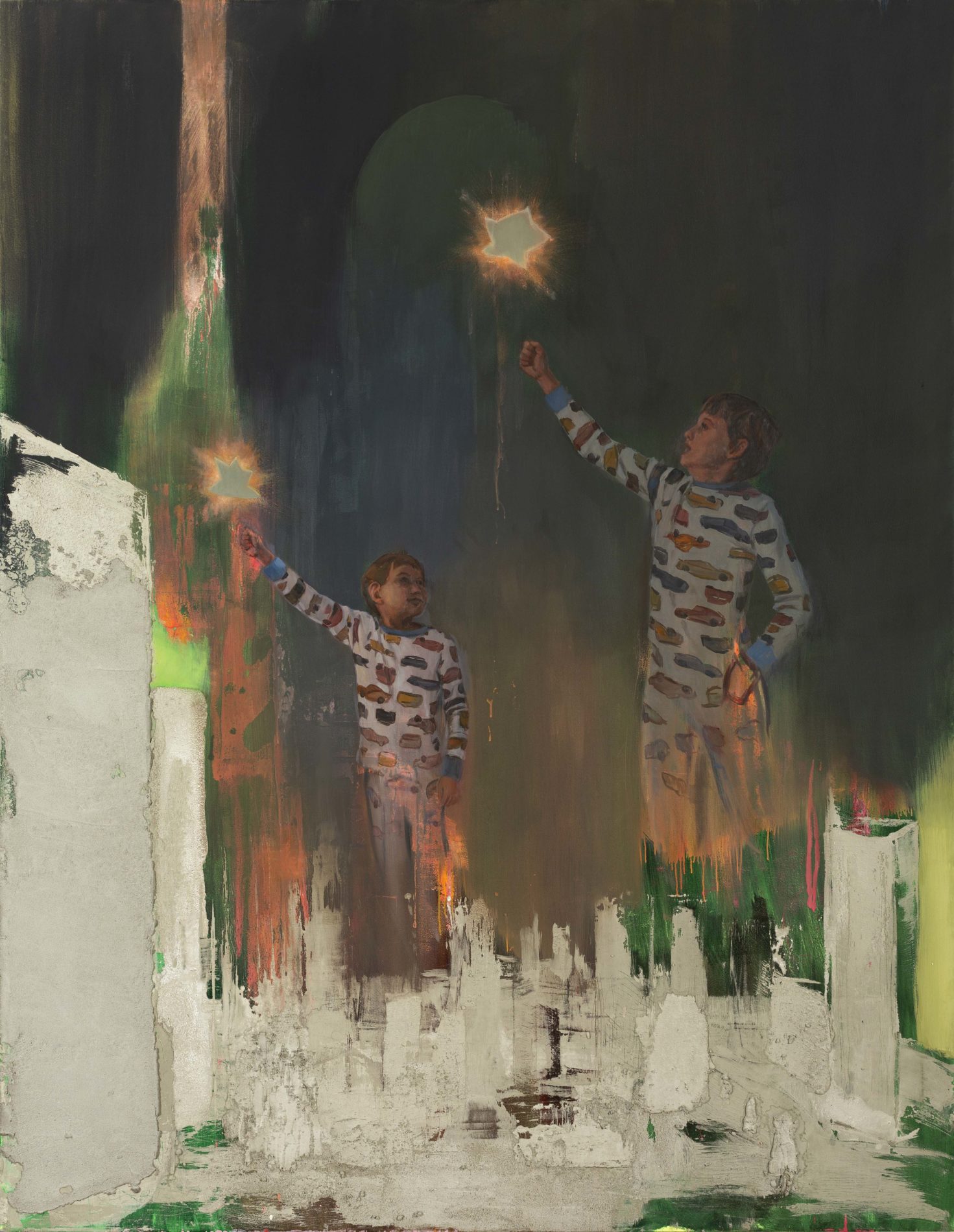 <b>Přání I.</b><br>syntetika, beton a olej na plátně<br>216x169 cm