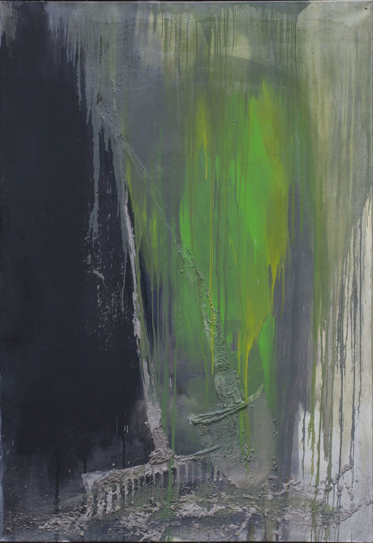 <b>Zátiší s lopatou</b><br>beton, syntetická barva na plátně<br>200x140 cm