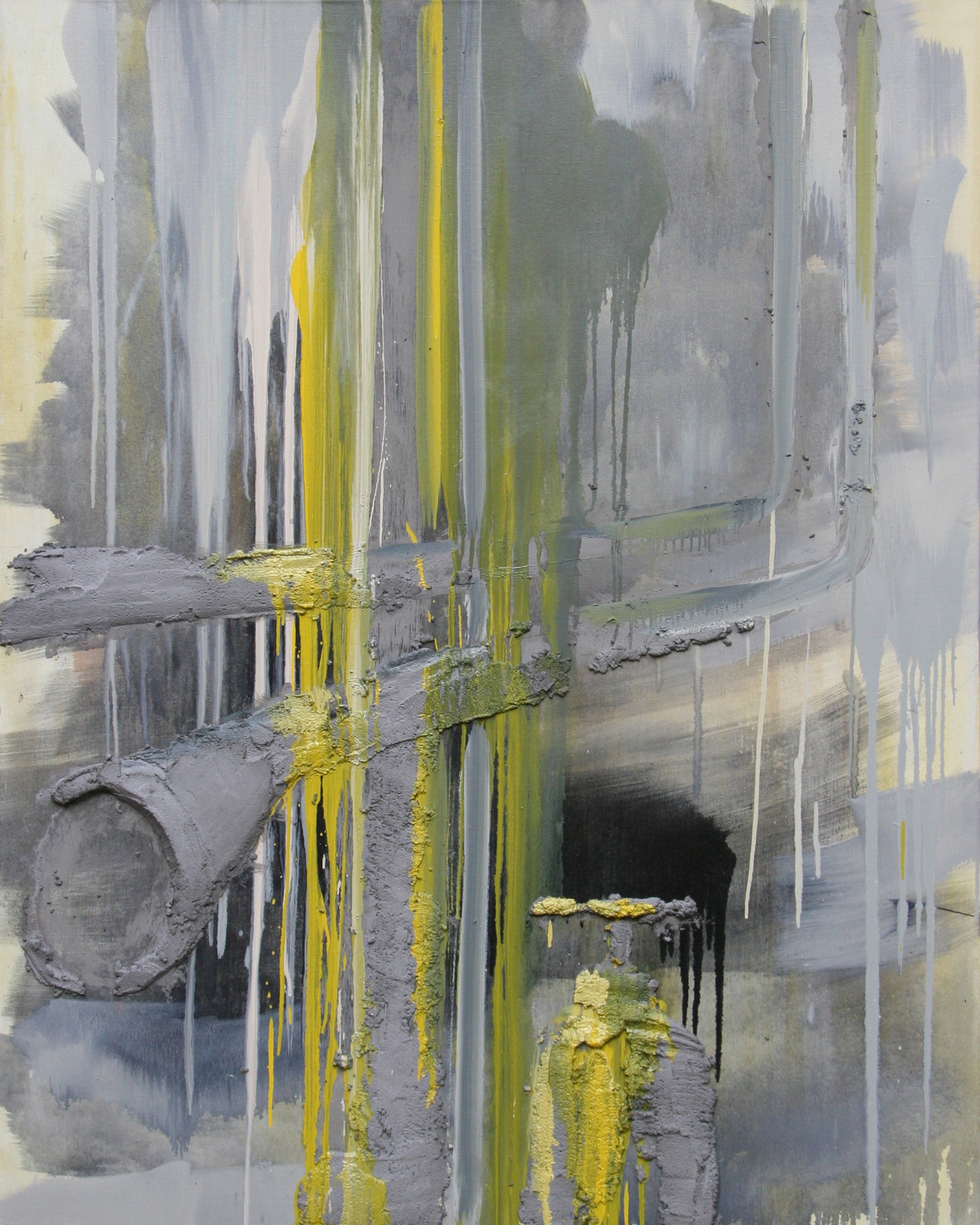 <b>Zátiší s ventilem</b><br>beton, syntetická barva na plátně<br>180x145