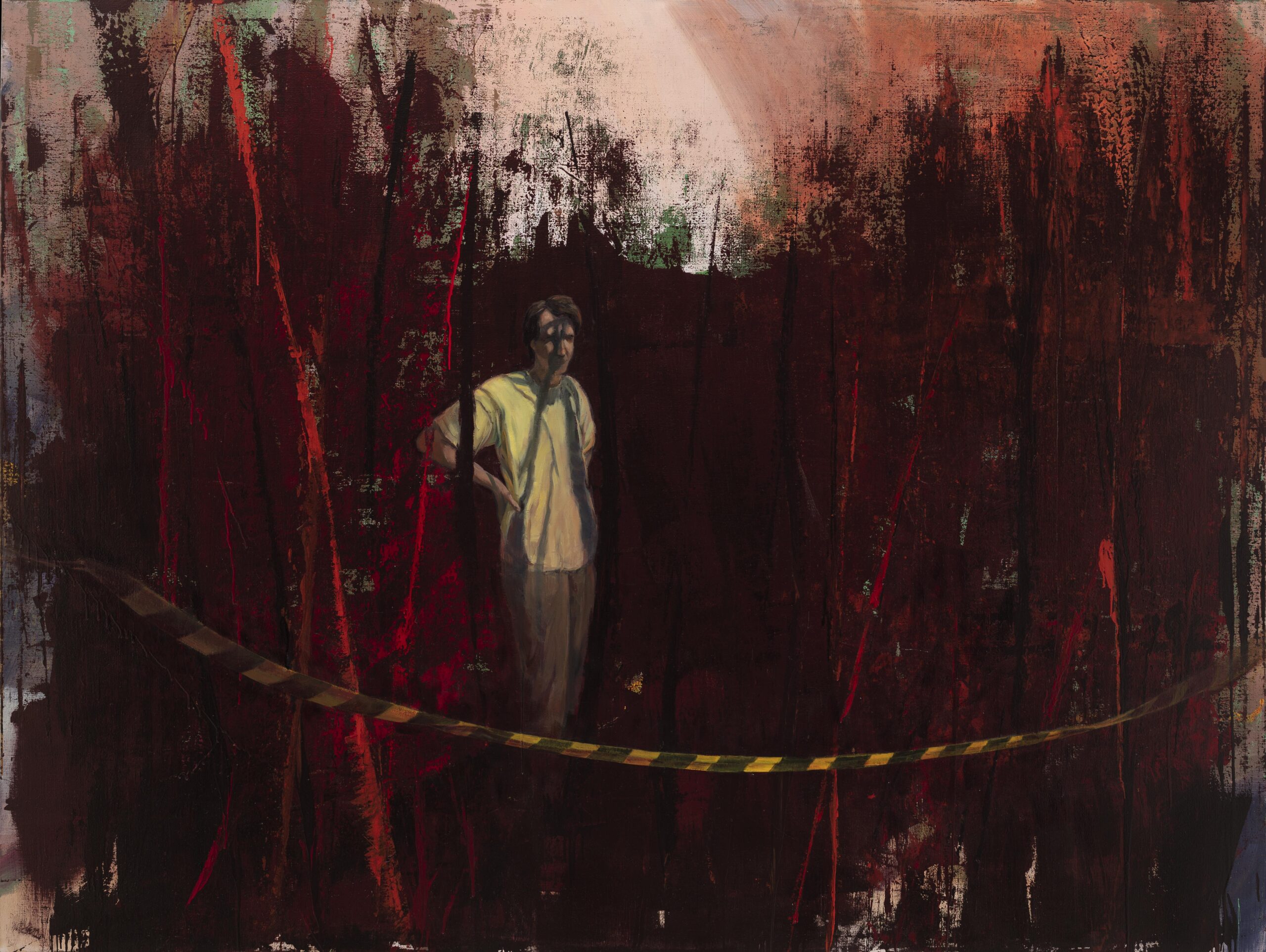 <b>INNERWOOD I.</b> <br>syntetika, olej na plátně <br>210x280 cm