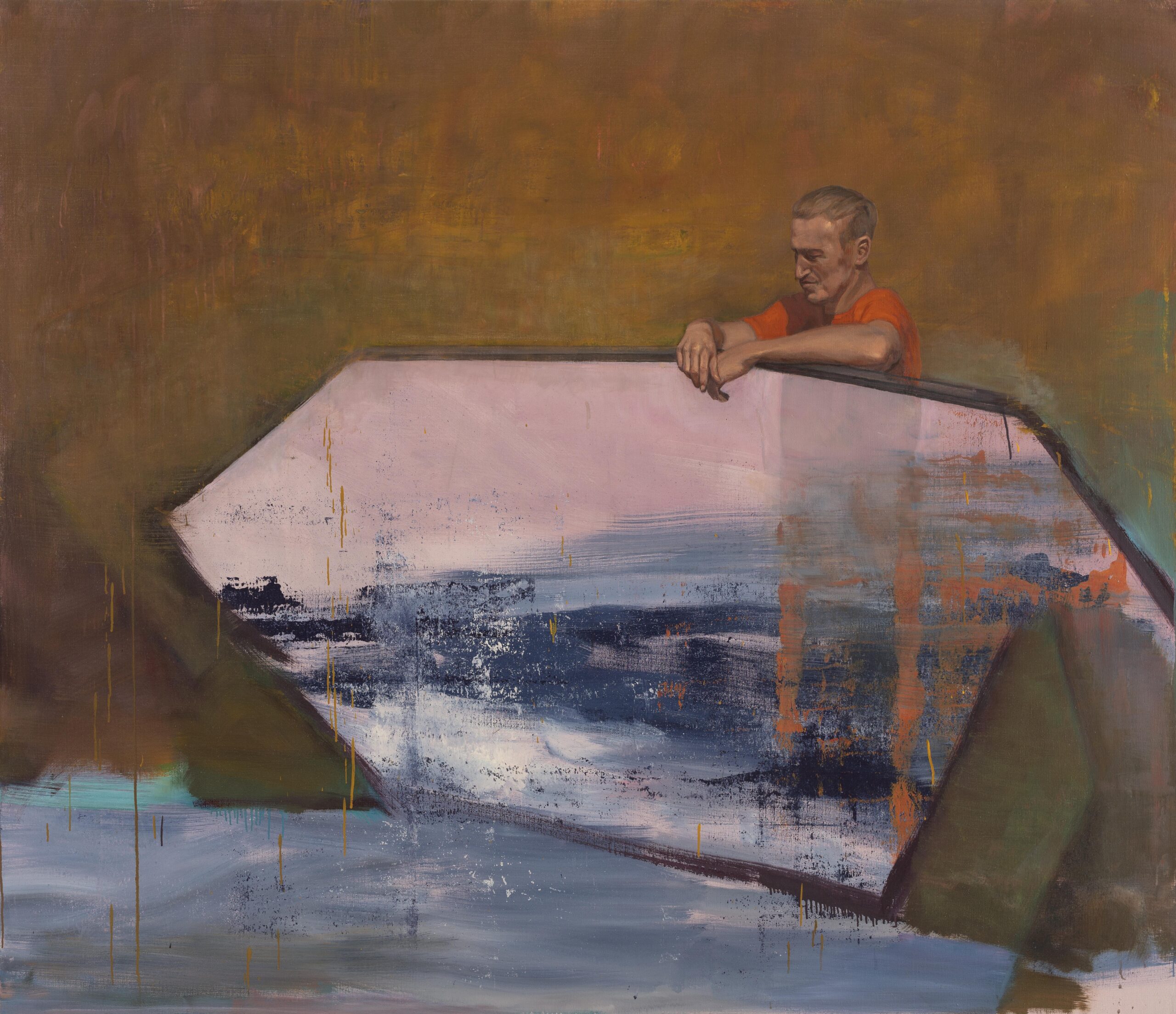 <b>INNERWOOD II.</b> <br>syntetika, olej na plátně <br>210x180 cm