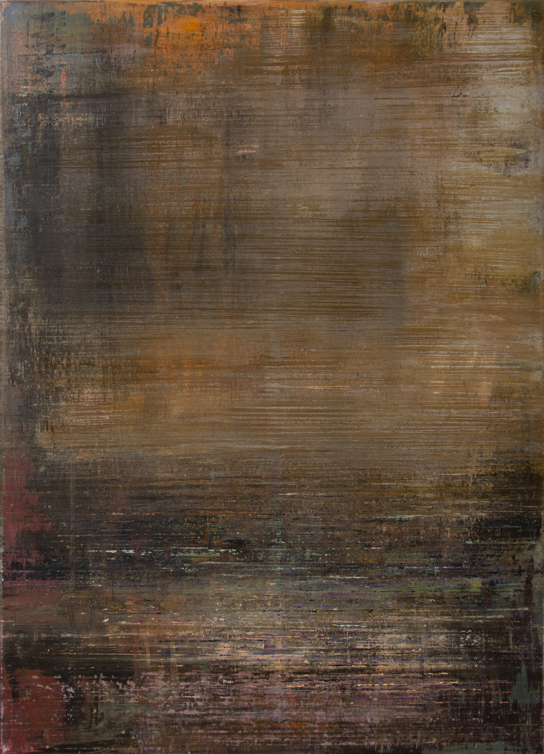 <b>bez názvu</b> <br>syntetická barva, šelak, olej na plátně <br>200x150 cm